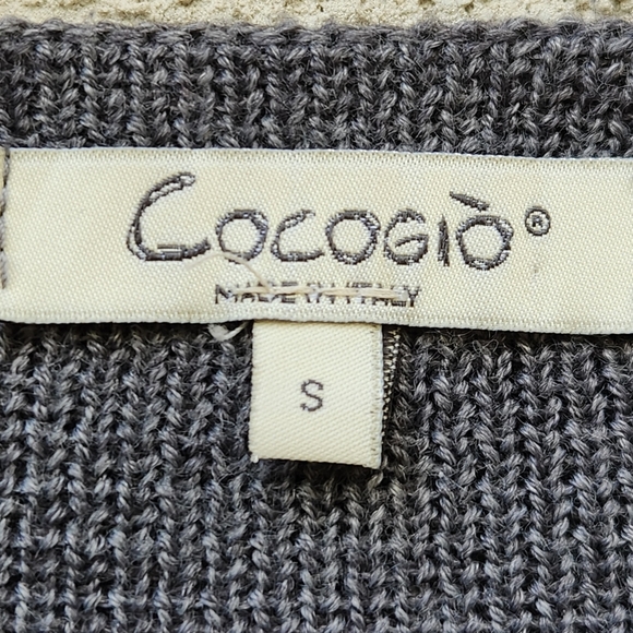 Cocogio Cardigan Women’s Small Gray Merino Wool Classic Minimalist Italy - Picture 3 of 11